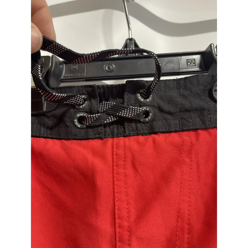 35527-a Mens Nike Swimming Trunks Shorts Lifeguard Size S Red Polyester. Nice